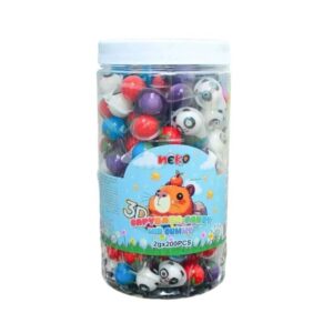 makro-snack-2470 (200 ลูก) เยลลี่มินิ 3D จิ๋ว เยลลี่ลูกตา เนื้อหนึบหนับ ชิ้นเล็กมินิ อร่อย สอดไส้ผลไม้ (1 ชิ้น/2 กรัม) (คละรส)