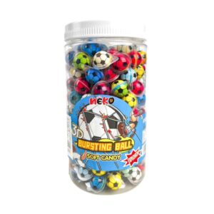 makro-snack-2475 (200 ลูก) เยลลี่มินิ 3D จิ๋ว เยลลี่ลูกตา เนื้อหนึบหนับ (1 ชิ้น/2 กรัม) ชิ้นเล็กมินิ สอดไส้ผลไม้ 6 รสชาติ Gummy candy ลูกบอล (200ลูก)