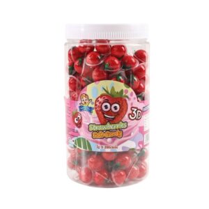 makro-snack-2476 (200 ลูก) เยลลี่มินิ 3D จิ๋ว เยลลี่ลูกตา เนื้อหนึบหนับ (1 ชิ้น/2 กรัม) ชิ้นเล็กมินิ สอดไส้ผลไม้ 6 รสชาติ Gummy candy สตรอเบอรรี่ (200ลูก)