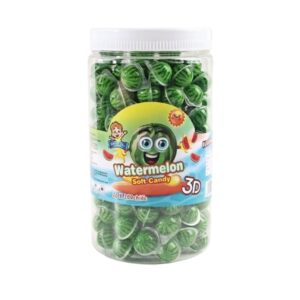 makro-snack-2480 (200 ลูก) เยลลี่มินิ 3D จิ๋ว เยลลี่ลูกตา เนื้อหนึบหนับ ชิ้นเล็กมินิ สอดไส้ผลไม้ (1 ชิ้น/2 กรัม) แตงโม