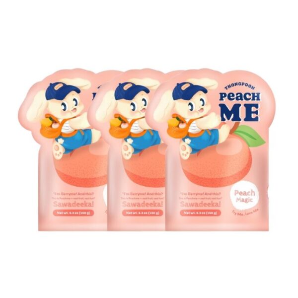 makro-snack-2532 Thong Poon กัมมี่เยลลี่ พีชแท้ Berry Me Peach Gummy 150 กรัม x 3 แพ็ค