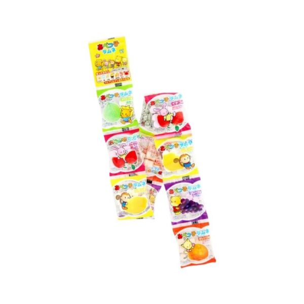 ลูกอมรามูเนะ กลิ่นผลไม้ แบบแถว Abekko Ramune 10 Bags (Abe  Brand)