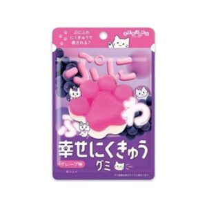 makro-snack-2542 กัมมี่อุ้งเท้าแมว กัมมี่รสผลไม้ รสองุ่น 30 กรัม Shiawase Gummy Grape Flavor (Senjakuame Brand)