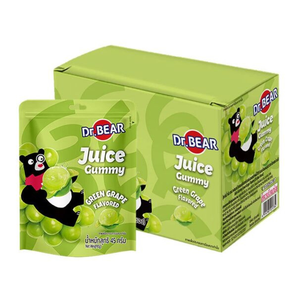 makro-snack-2548 ดร.แบร์ เยลลี่รสองุ่นเขียว 45 ก. x 10