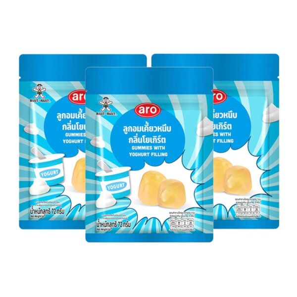 makro-snack-2559 เอโร่ กัมมี่รสโยเกิร์ต 72 ก. x 3