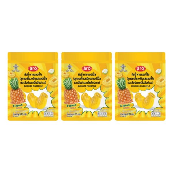 makro-snack-2573 เอโร่ กัมมี่ สัปปะรด 125 ก. x 3