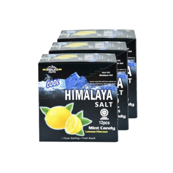 Himalaya หิมาลายา ลูกอมรสมินท์ ผสมเกลือหิมาลายา กลิ่นเลม่อน 12 ซอง แพ็ค 3 กล่อง ฟรี 1