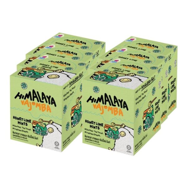 ใหม่! HIMALAYA หิมาลายา ลูกอมรสมินท์ ผสมเกลือหิมาลายา วาจอมบา ฮันนี่ไลม์ แพ็ค 6 กล่อง
