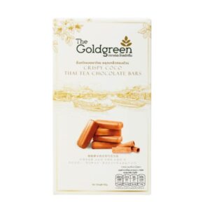 [ซองเดี่ยว] The Goldgreen - ช็อกโกแลตชาไทยคลุกเกล็ดทองม้วน CRISPY COCO THAITEA CHOCOLATE BARS 90กรัม