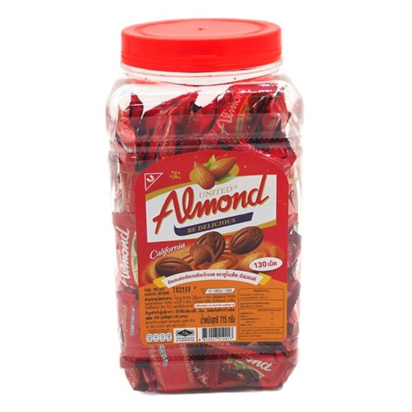 makro-snack-2641 ยูไนเต็ดอัลมอนด์ อัลมอนด์เคลือบช็อกโกแลต 715 ก.