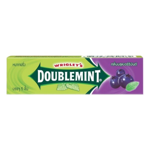 makro-snack-2659 Doublemint หมากฝรั่งดับเบิ้ลมิ้นต์ รสบลูเบอร์รี่มินต์ 13.5 กรัม