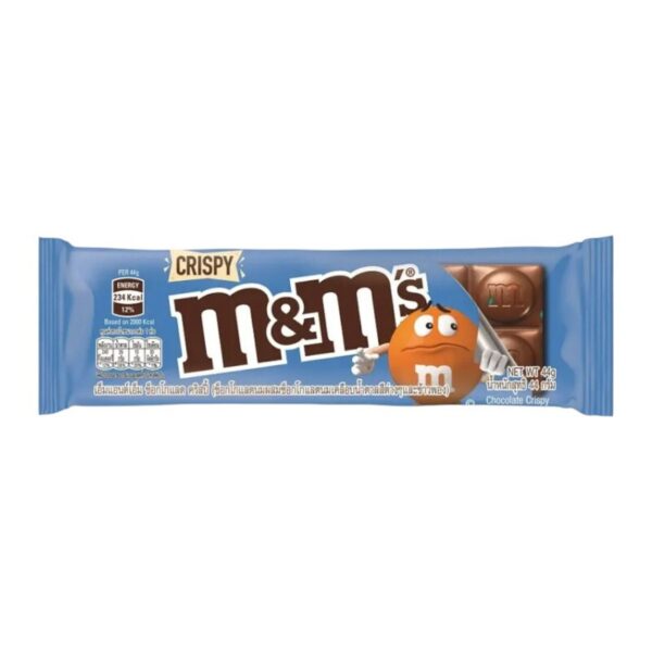 M&M'S Crispy เอ็มแอนด์เอ็ม คริสปี้ ช็อกโกแลตบาร์สอดไส้ข้าวพอง 44 กรัม