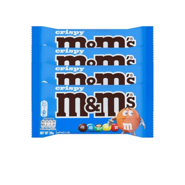 M&M'S Crispy เอ็มแอนด์เอ็ม คริสปี้ ช็อกโกแลตนมไส้ข้าวพอง 30 กรัม *มีให้เลือกหลายแพ็กไซซ์