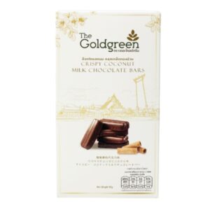 [ซองเดี่ยว] The Goldgreen - ช็อกโกแลตนมคลุกเกล็ดทองม้วน CRISPY COCONUT MILK CHOCOLATE BARS 90 กรัม