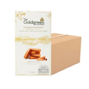 [แพคโปร10] The Goldgreen - ช็อกโกแลตชาไทยคลุกเกล็ดทองม้วน CRISPY COCO THAITEA CHOCOLATE BARS 90กรัม