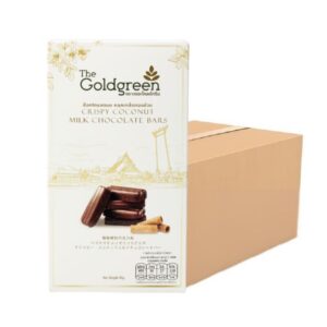 [แพคโปร10] The Goldgreen - ช็อกโกแลตนมคลุกเกล็ดทองม้วน CRISPY COCONUT MILK CHOCOLATE BARS 90 กรัม