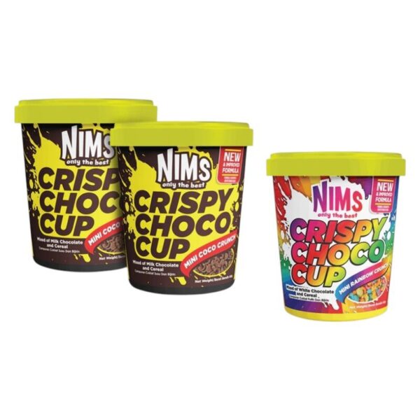 makro-snack-2687 (โปรสุดคุ้ม 2 เเถม 1) Nims Crispy Choco Tube ขนาด 60 กรัม โกโก้ครั้นซ์ ขนมข้าวพองเคลือบช็อกโกแลตแท้ เข้มข้น หลายรสชาติ บอล 2 + เรนโบว์ 1