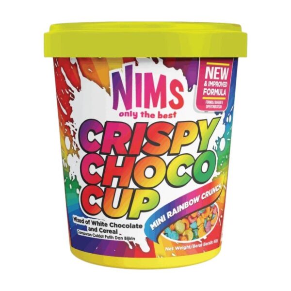 NIMS Crispy Choco Tube ข้าวสาลีอบกรอบเคลือบช็อกโกแลต ตรานิมส์ รสเรนโบว์ (60 กรัม)