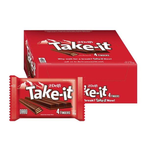 makro-snack-2719 เดลฟี่ เทคอิท มิลค์ ช็อกโกแลต 35 ก. x 10
