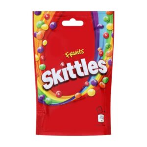 [แพ็ก 4 ชิ้น] Skittles สกิตเติ้ลส์ ถุงซิบล็อก ลูกอมเคี้ยวหนึบกลิ่นผลไม้รวม 45 กรัม x4