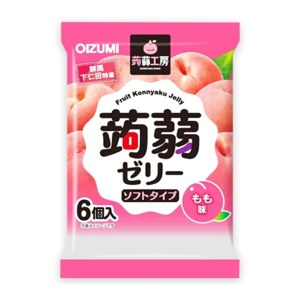 คอนยัคเจลลี่ผสมบุก กลิ่นพีช Bussan Konjac Jelly Peach (Shimonita Brand)