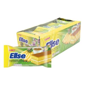 makro-snack-2845 เอลเซ่ เลเยอร์เค้ก กลิ่นกล้วยหอมสอดไส้ครีม 15 ก. 24 ชิ้น