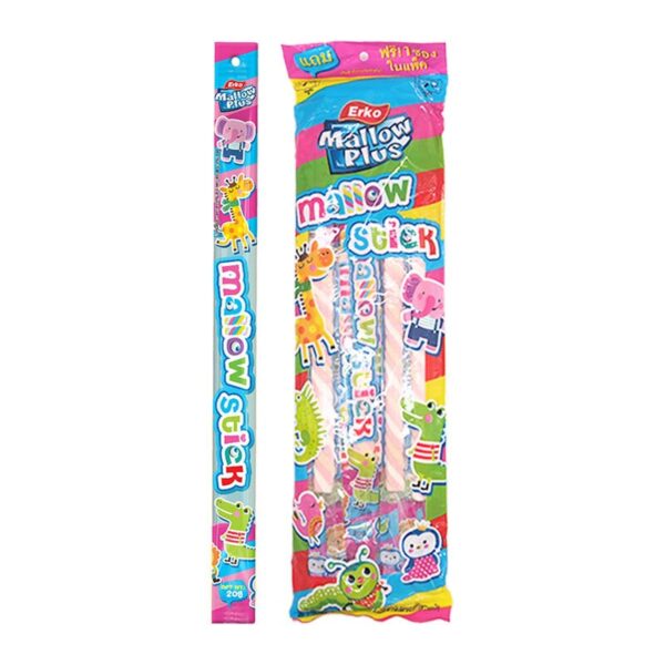 makro-snack-2856 เออโก้ มาร์ชเมลโล สติ๊ก ทรงเกลียว รสสตรอเบอร์รี่ 20 ก. x 12