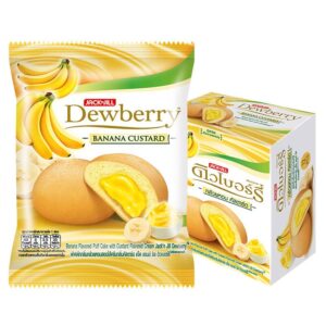 makro-snack-2869 ดิวเบอร์รี่ เค้กกล้วยคัสตาร์ด 17 กรัม x 12 ชิ้น