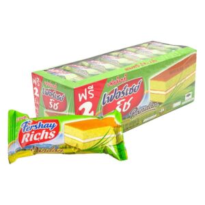 makro-snack-2874 เฟอร์เชย์ เลเยอร์เค้ก กลิ่นใบเตยสอดไส้ครีม 15 ก. x 24