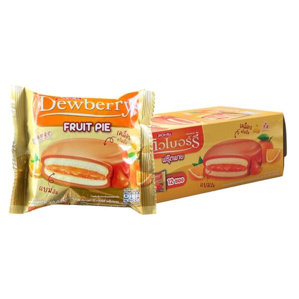 makro-snack-2875 ดิวเบอร์รี่ เค้กพายเคลือบครีมส้ม 18.5 ก. 12 ชิ้น