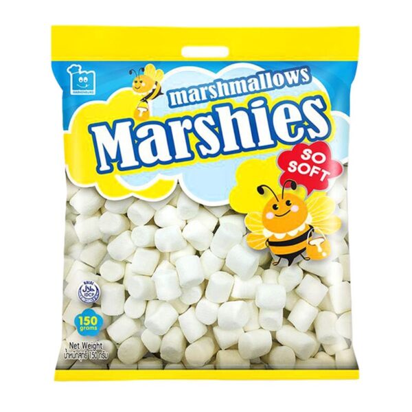 makro-snack-2876 มาร์ชี่ส์ มาร์ชแมลโลว์ สีขาว เม็ดกลาง กลิ่นวานิลลา 150 ก.