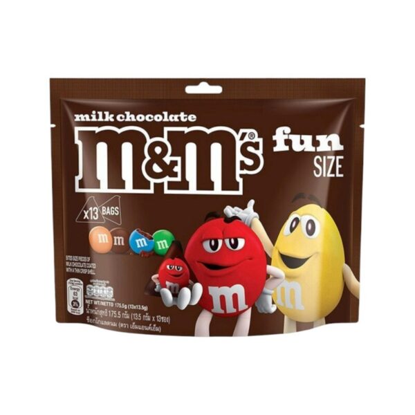 makro-snack-2904 M&M's Milk Choco เอ็มแอนด์เอ็ม ช็อกโกแลตนม ฟันไซส์ 175.5 กรัม