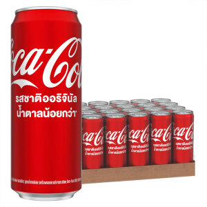โค้ก เครื่องดื่มน้ำอัดลมกระป๋อง รสออริจินัล น้ำตาลน้อยกว่า 325มล.x24