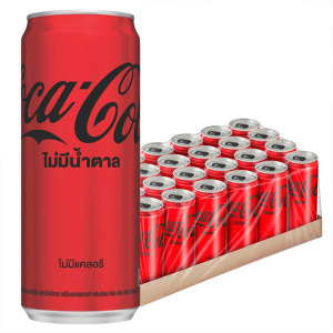 โค้ก เครื่องดื่มน้ำอัดลมกระป๋อง ไม่มีน้ำตาล 325มล.x24