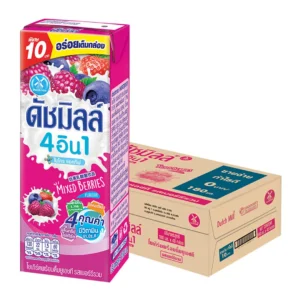 7115279368387-9bbc4d78-d2fc-4481-a6bb-c843dbdb07f2 ดัชมิลล์ นมเปรี้ยว ยูเอชที รสเบอร์รี่รวม 4 ชนิด 180 มล. 48 กล่อง