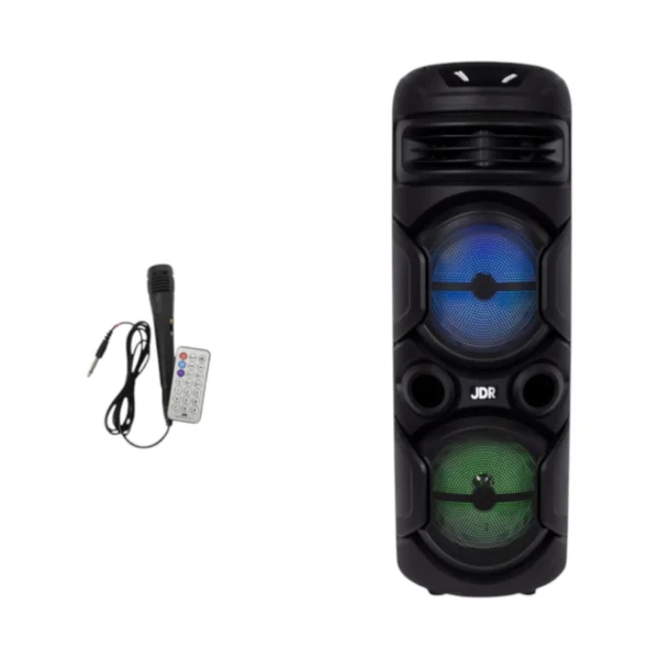 audio-component-0014 JDR ลําโพงบูลทูธ 8 นิ้ว 2 ดอก รุ่น JR-882 มีแบตในตัว เครื่องเสียง บลูทูธ แถมไมค์และรีโมท BLUETOOTH