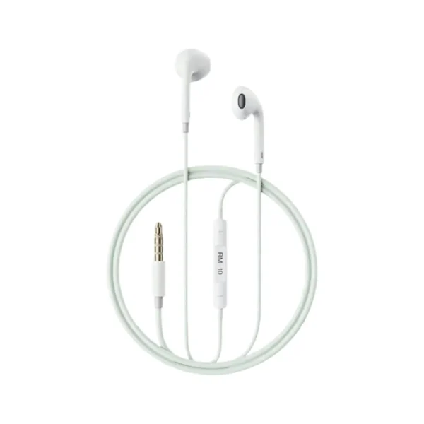 audio-component-0055 Remax Small Talk RM-10 - หูฟัง Earbuds มีสาย พอร์ต AUX 3.5mm ไมค์โครโฟนในตัว เสียงคมชัด เหมาะสําหรับฟังเพลง ดูวิดีโอ และคุยโทรศัพท์ สายยาว 1.2 เมตร สี Green/เขียว