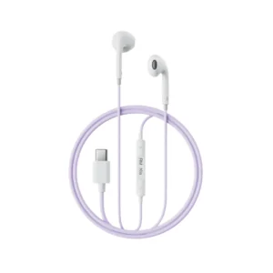 Remax Small Talk RM-10a - หูฟัง Earbuds มีสาย พอร์ต Type-C ไมค์โครโฟนในตัว เสียงคมชัด เหมาะสําหรับฟังเพลง ดูวิดีโอ และคุยโทรศัพท์ สายยาว 1.2 เมตร สี Purple/ม่วง
