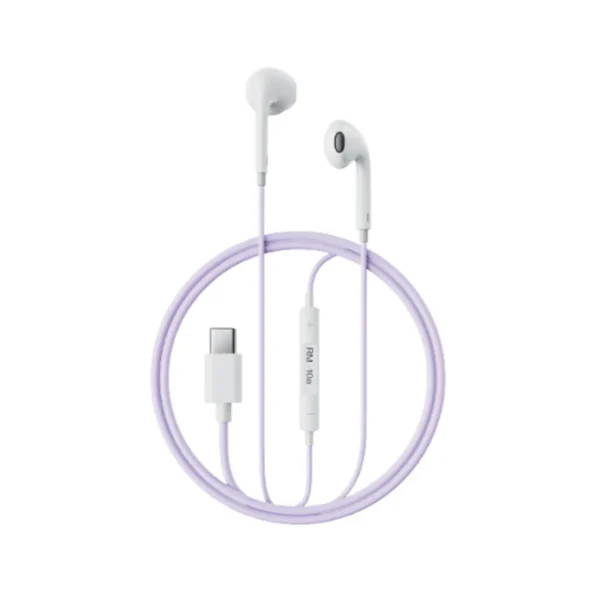 audio-component-0057 Remax Small Talk RM-10a - หูฟัง Earbuds มีสาย พอร์ต Type-C ไมค์โครโฟนในตัว เสียงคมชัด เหมาะสําหรับฟังเพลง ดูวิดีโอ และคุยโทรศัพท์ สายยาว 1.2 เมตร สี Purple/ม่วง