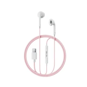 Remax Small Talk RM-10a - หูฟัง Earbuds มีสาย พอร์ต Type-C ไมค์โครโฟนในตัว เสียงคมชัด เหมาะสําหรับฟังเพลง ดูวิดีโอ และคุยโทรศัพท์ สายยาว 1.2 เมตร สี Pink/ชมพู