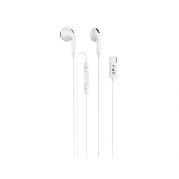 audio-component-0086 ฟ็อกซ์ หูฟัง Earbuds with Mic. Type-C รุ่น FOX-G5 สีขาว