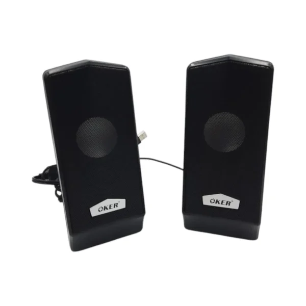 audio-component-0254 ลําโพง SPEAKER 2.0 USB desktop OKER รุ่น M6 P.M.P.O 550w ,with audio out ไม่ต้องใช้ software drive ดํา