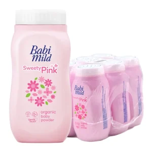 baby-care-15000-002 เบบี้มายด์ แป้งเด็ก สวีทตี้พิงค์ พลัส 45 ก. x 6