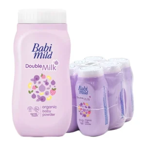 baby-care-15000-003 เบบี้มายด์ แป้งเด็ก ดับเบิ้ลมิลค์ โปรตีน พลัส 45 ก. x 6