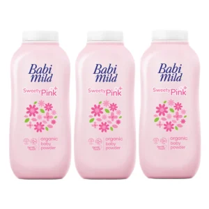 baby-care-15000-004 เบบี้มายด์ แป้งเด็ก สวีทตี้พิงค์ พลัส 160 ก. x 3