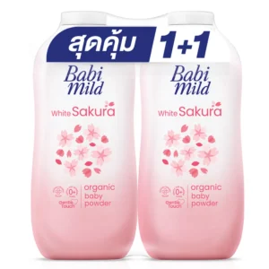 baby-care-15000-053 เบบี้มายด์ แป้งเด็ก กลิ่นไวท์ ซากุระ 350 ก. x 2