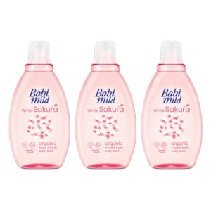 baby-care-15000-099 เบบี้มายด์ อัลตร้ามายด์ ผลิตภัณฑ์อาบน้ําและสระผม สูตรไวท์ซากุระ 180 มล. x 3