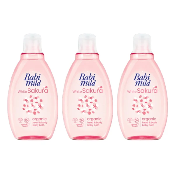เบบี้มายด์ อัลตร้ามายด์ ผลิตภัณฑ์อาบน้ําและสระผม สูตรไวท์ซากุระ 180 มล. x 3