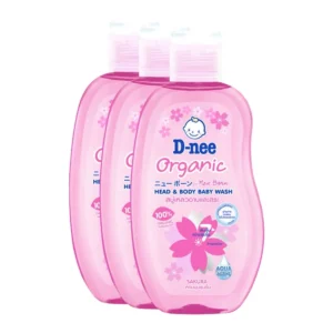 baby-care-15000-103 ดีนี่ ออร์แกนิค ซากุระ นิวบอร์น เฮดแอนด์บอดี้ เบบี้วอช 180 มล. x 3