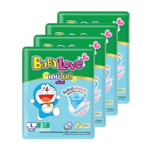 baby-diaper-15000-006 เบบี้เลิฟ เดย์ไนท์แพ้นท์ กางเกงผ้าอ้อมสําเร็จรูป ขนาด L 3 ชิ้น x 4